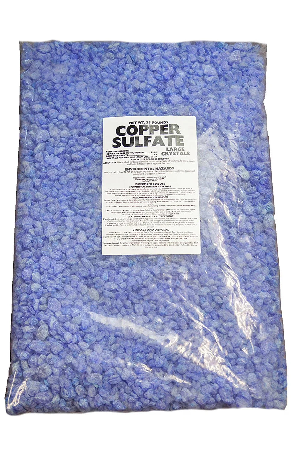 Copper Sulfate Fine Crystals - 25 lb Bag