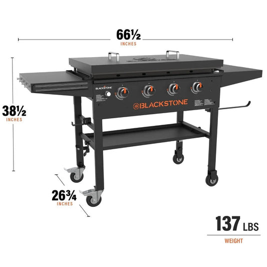 Blackstone Original Outdoor Griddle,4-Burner 36" Flat Top Grill with Hard Cover,Black