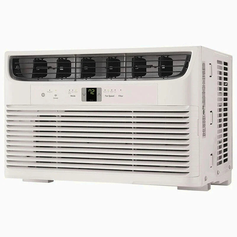 8,000 BTU Window Air Conditioner with WiFi & Remote, Multi-Speed, Eco Mode, White