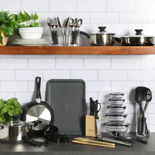 Gibson Home 71-Piece Stainless Steel Silver Cookware Combo Set