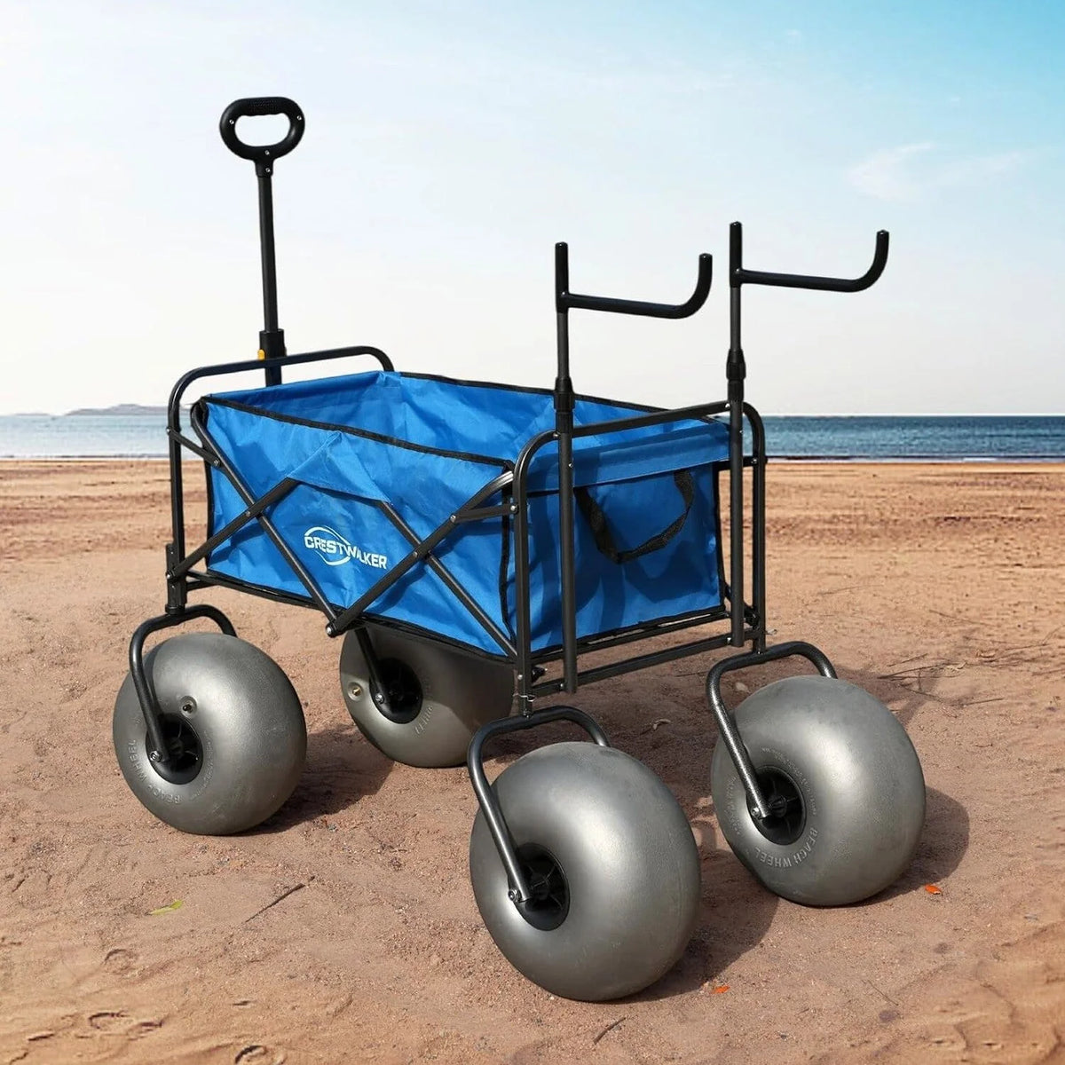 Beach Cart with 13" Balloon Wheels, Chair Racks & Pump Included