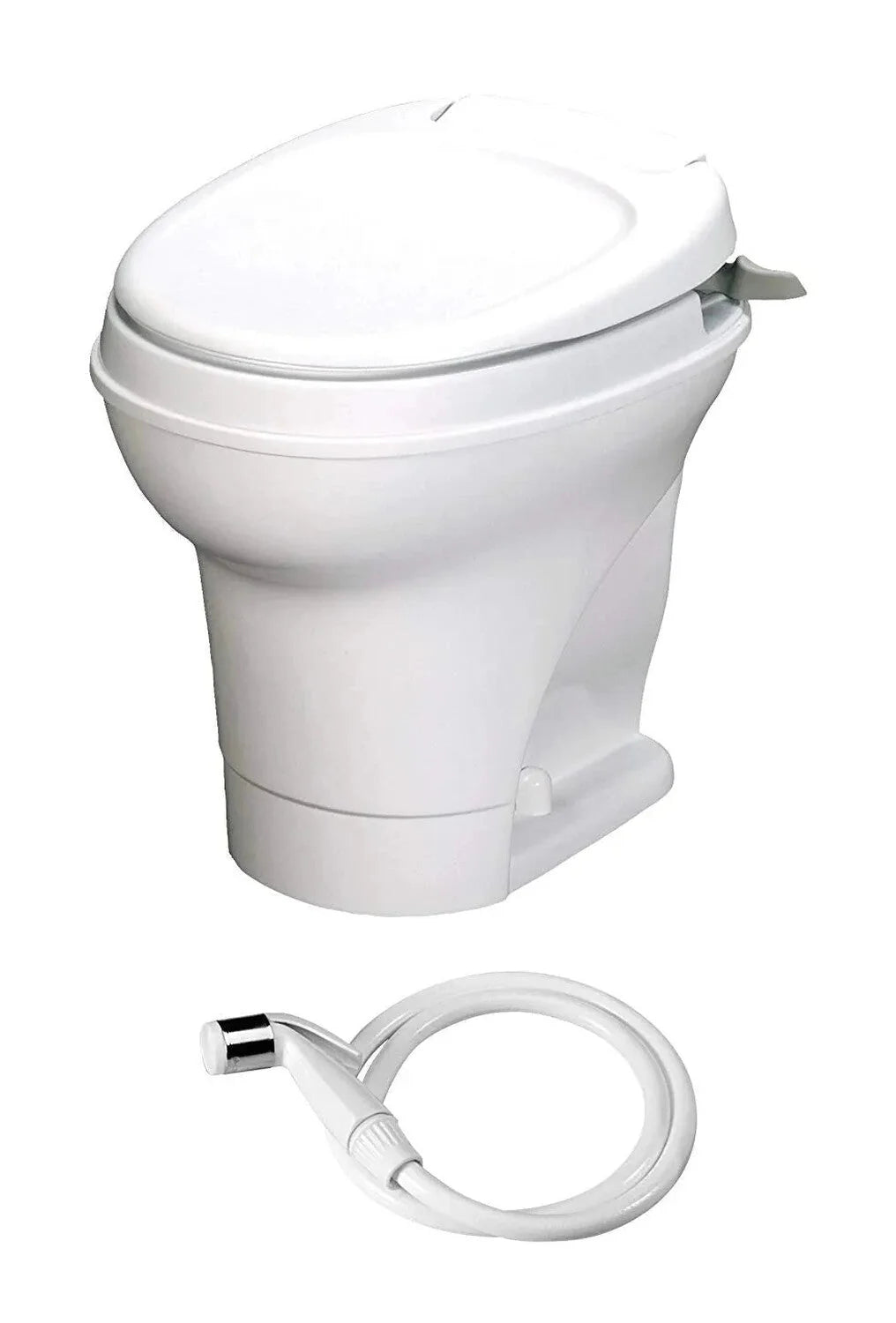Aqua-Magic V RV Toilet Hand Flush with Hand Sprayer / High Profile / White – Thetford 31675