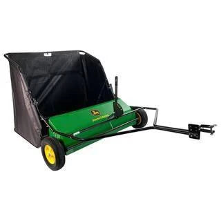 John Deere 42 trailed lawn sweeper, 24 cubic foot capacity, adjustable brushes