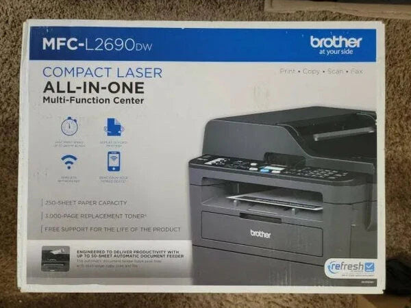 Brother MFC-L2690DW Monochrome Laser All-In-One Printer FREE FAST !!