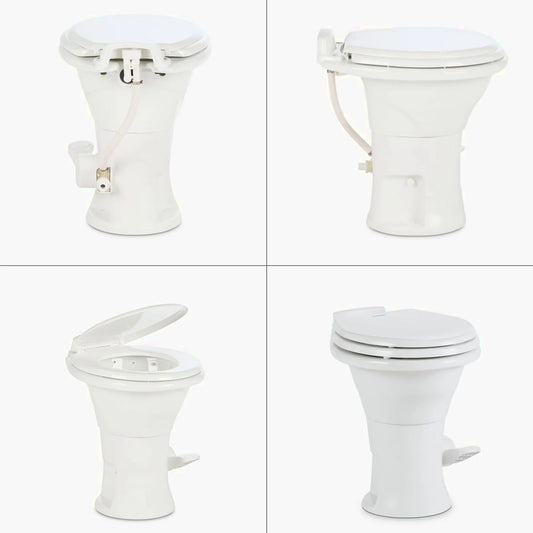Dometic 310 RV Toilet, Oblong, PowerFlush, White