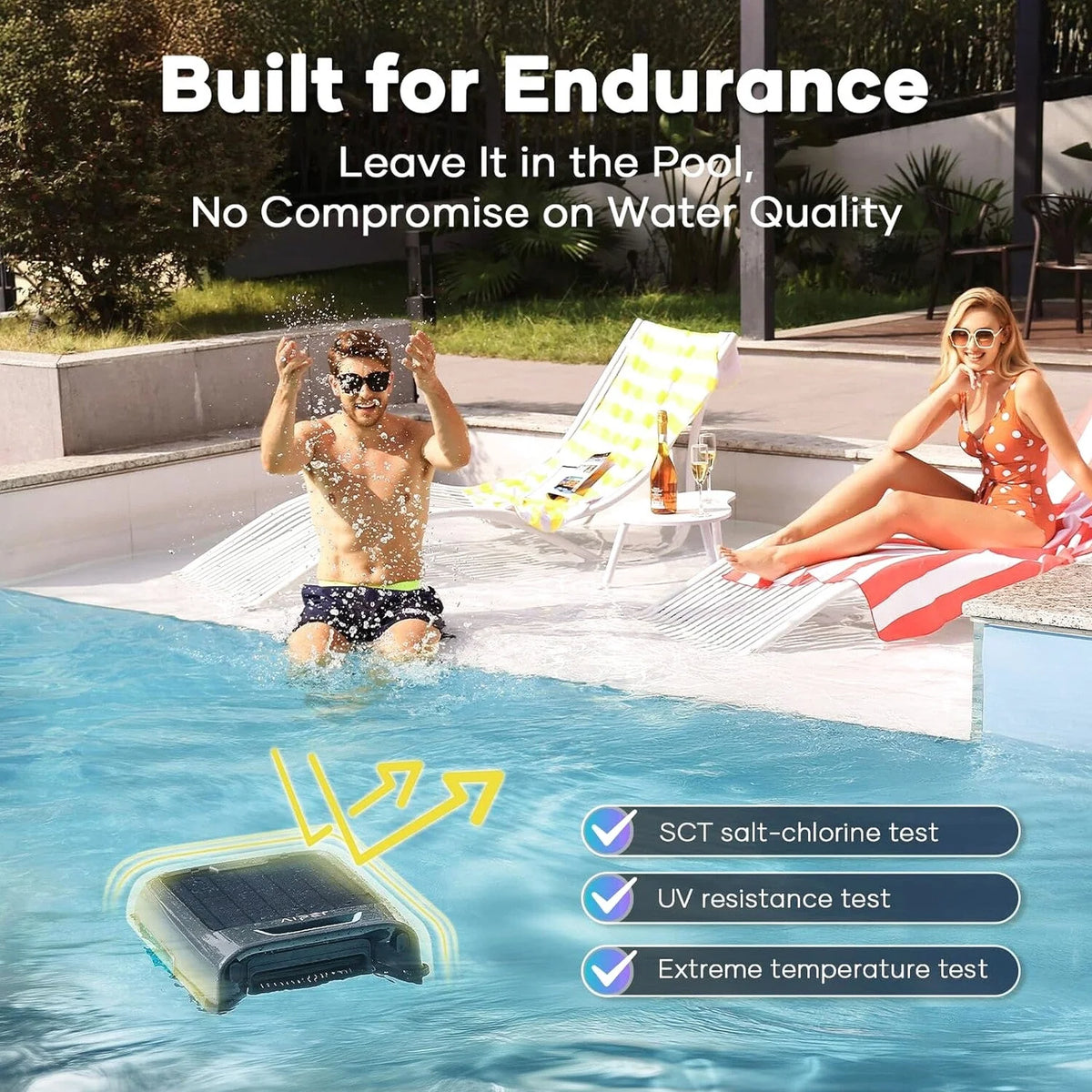 AIPER Surfer S2 Solar Pool Skimmer with APP Support, 24/7 Cleaning, Dual Charging Modes, Smart Obstacle Avoidance, Ideal for All Swimming Pool Types