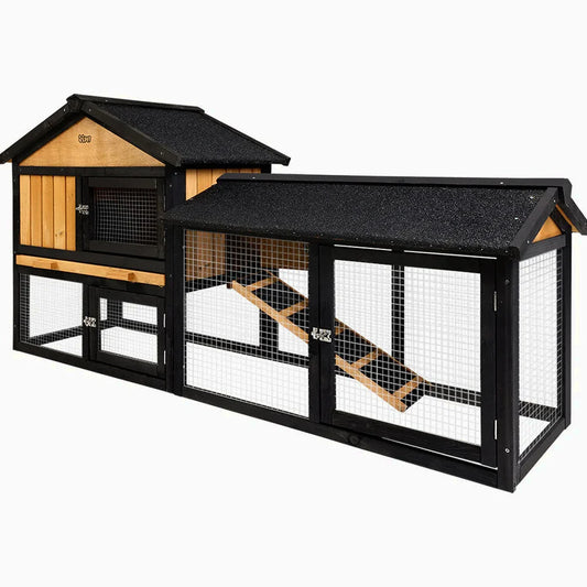 Extra Large Wooden Outdoor Chicken Coop Rabbit Hutch with Run - i.Pet