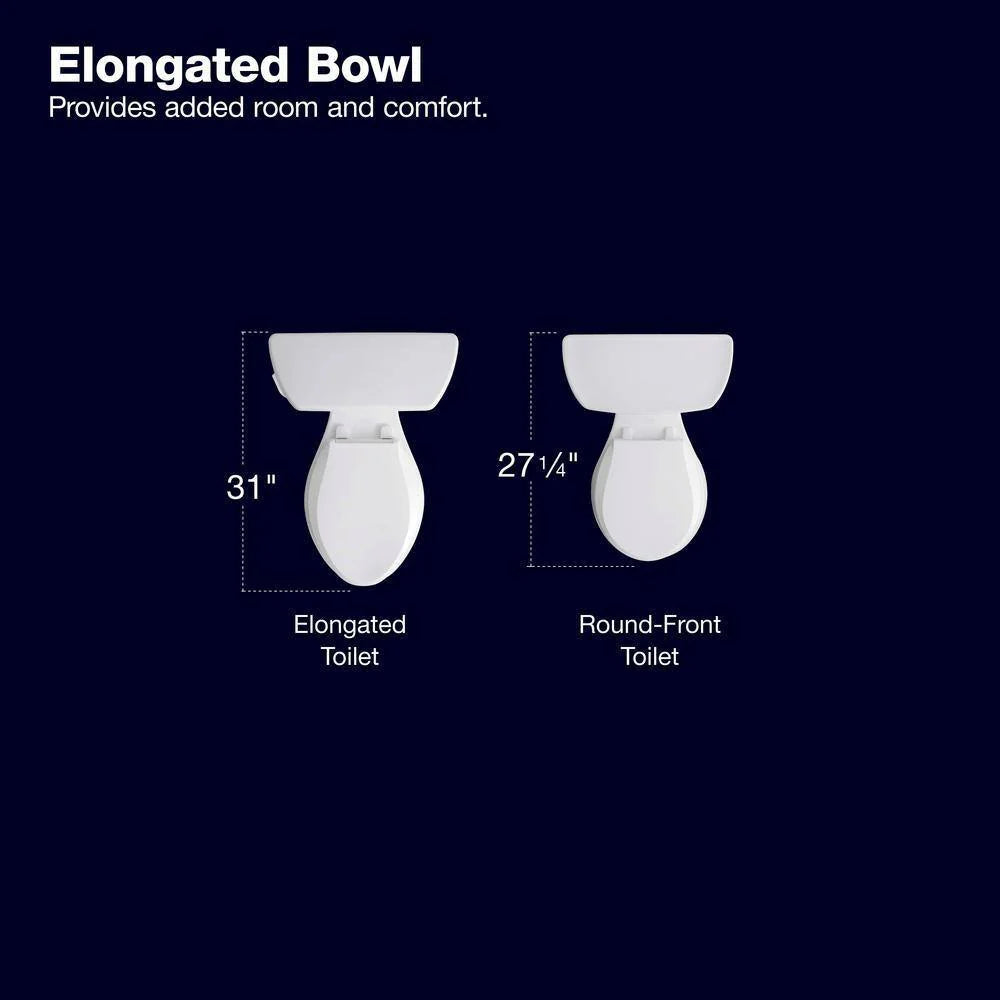 KOHLER Highline Arc Extra Tall Elongated Toilet 1.28 GPF White with Seat