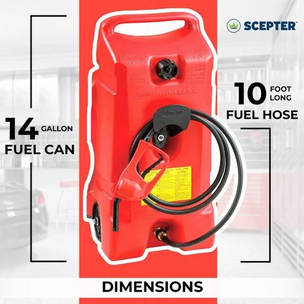 14 Gallon Portable Gas Fuel Tank with Pump, 2 Pack, Red