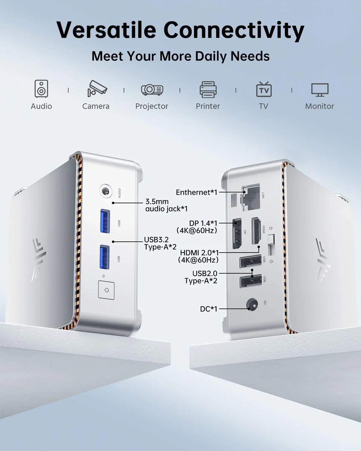 KAMRUI GK3Plus Mini PC, 16GB RAM, 512GB M.2 SSD Mini Computer