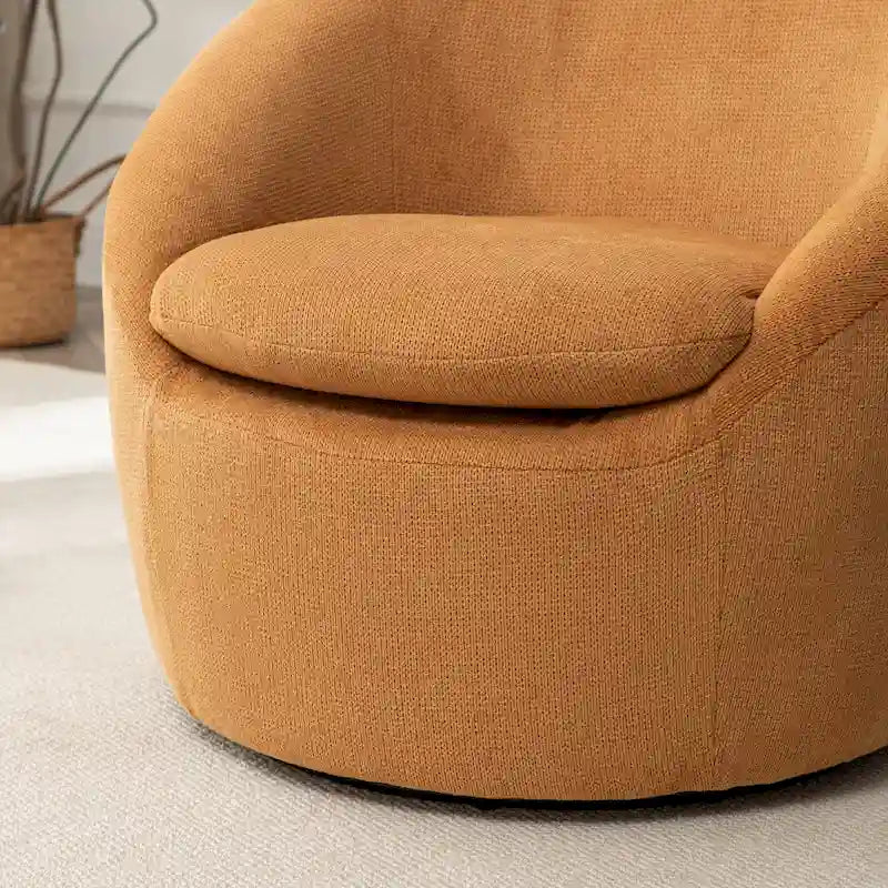 Swivel Barrel Chair - 360° Rotation - Boucle Fabric