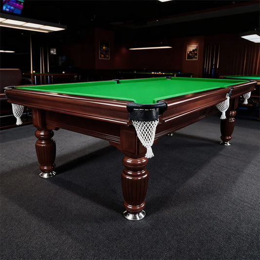 Classic Slate Pool Table with Cues and Balls Set for Home or Lounge, Walnut Wood, 8FT