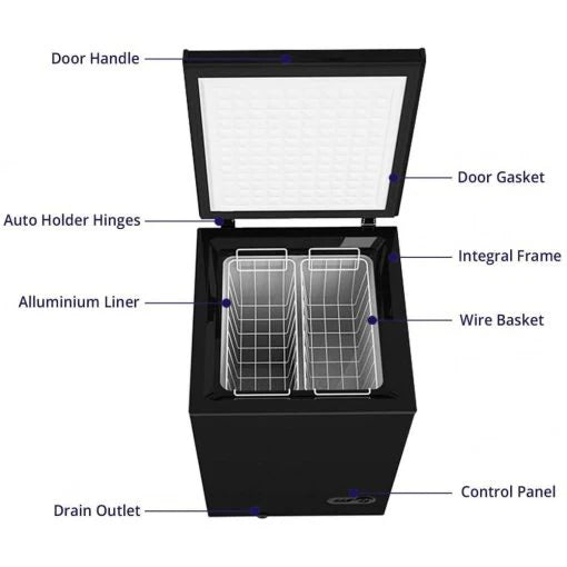 Northair Chest Freezer ?C 3.5 Cu Ft with 2 Removable Baskets ?C Reach In Freezer Chest ?C Quiet Compact Freezer ?C 7 Temperature Settings ?C Black