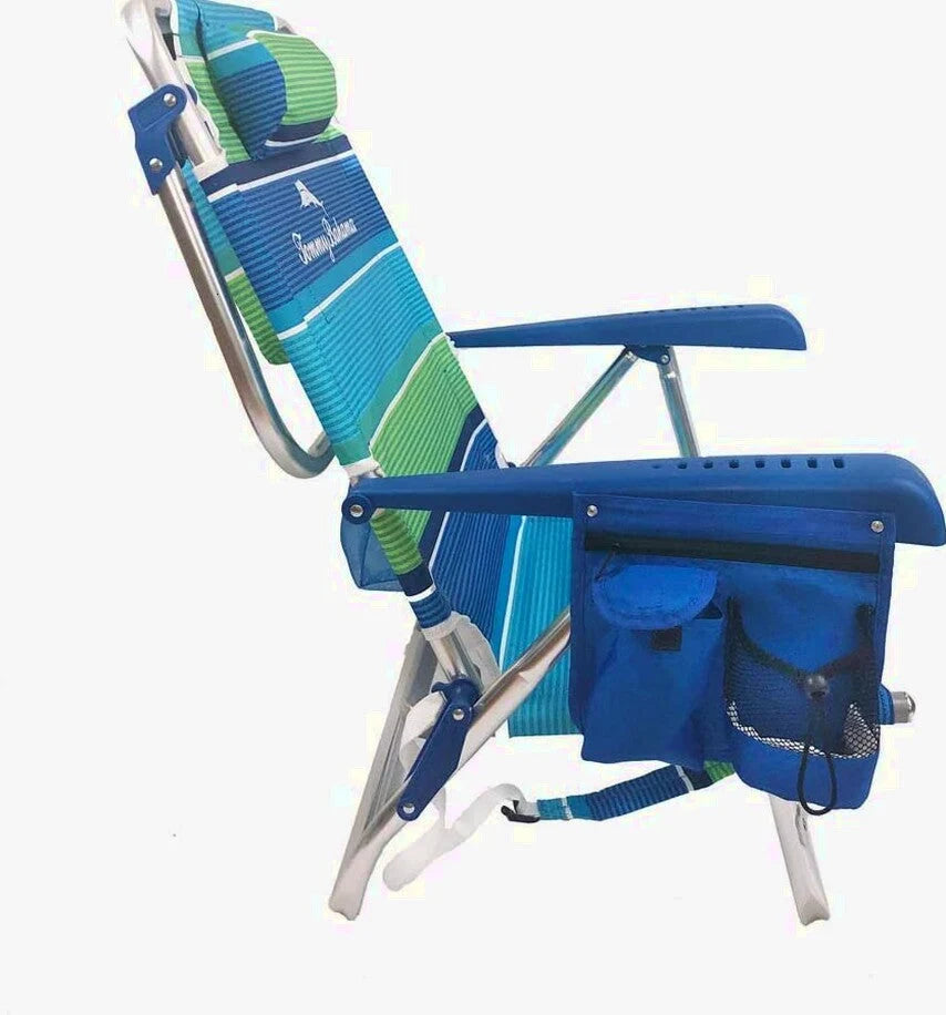 2 Backpack Beach Chairs with Storage Pouch and Towel Bar