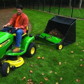 John Deere 42 trailed lawn sweeper, 24 cubic foot capacity, adjustable brushes
