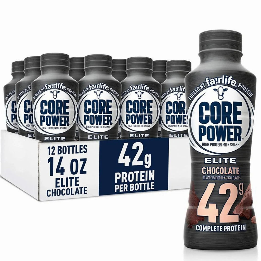 Core Power Elite Chocolate Protein Shake 42g, 14 Fl Oz, Pack of 12 - Workout Recovery Drink