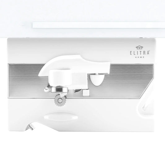Elitra 3 in 1 Under The Cabinet Electric Can Opener, Blade Sharpener, Bottle Opener - White