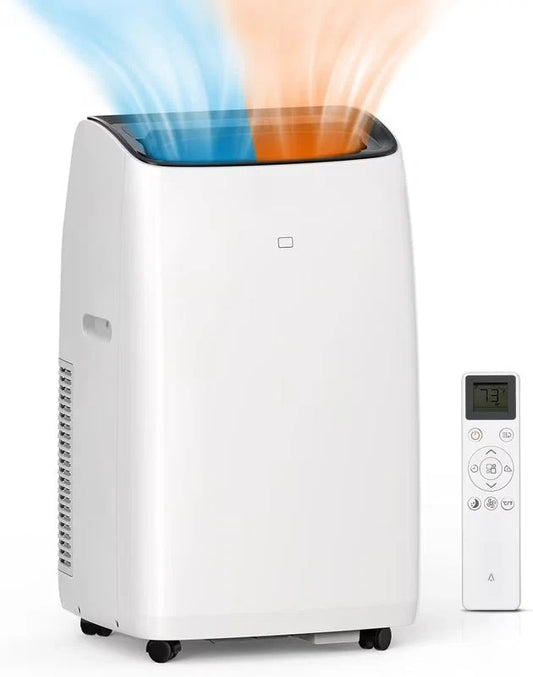 Portable Air Conditioners, 14000 BTU Air Conditioner for Rooms Up to 750 Sq.Ft, AC Unit with Heat, Sleep Mode, Dehumidifier, Fan, Remote Control, 24H Timer, Easy Setup for Bedrooms, Black Top