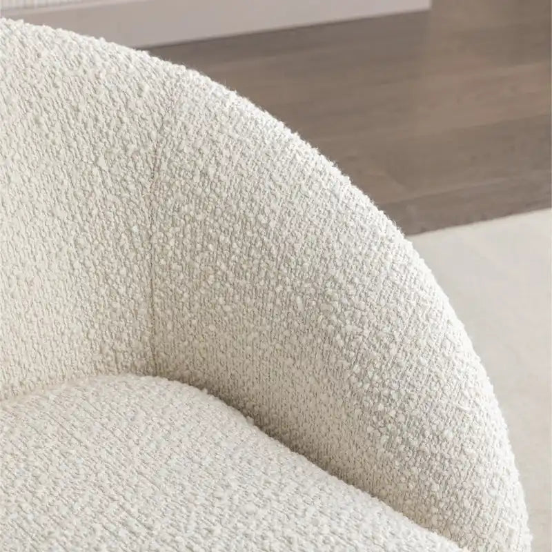 Swivel Barrel Chair - 360° Rotation - Boucle Fabric
