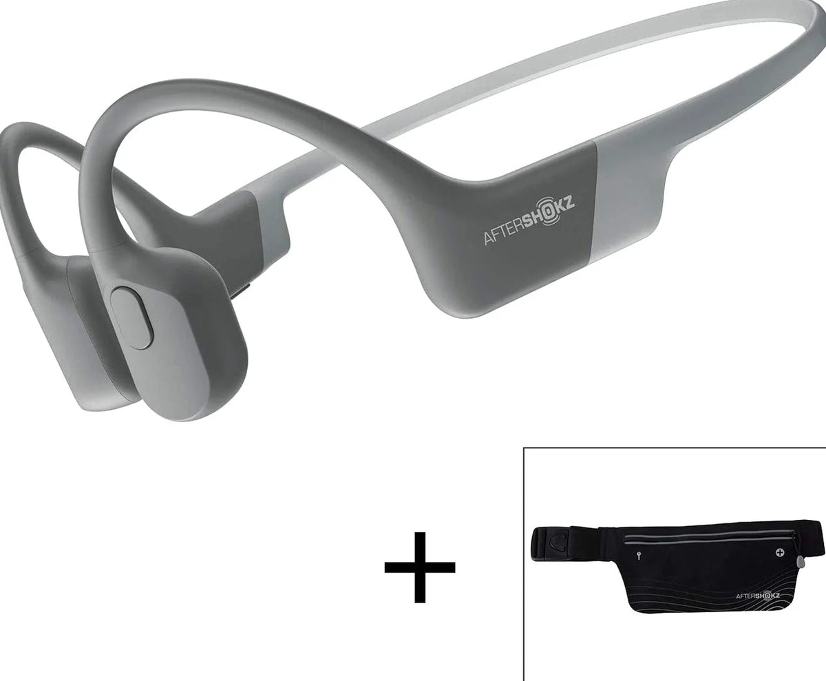AfterShokz Aeropex Open-Ear Wireless Bone Conduction Headphones with Sport Belt Cosmic Black 2.3