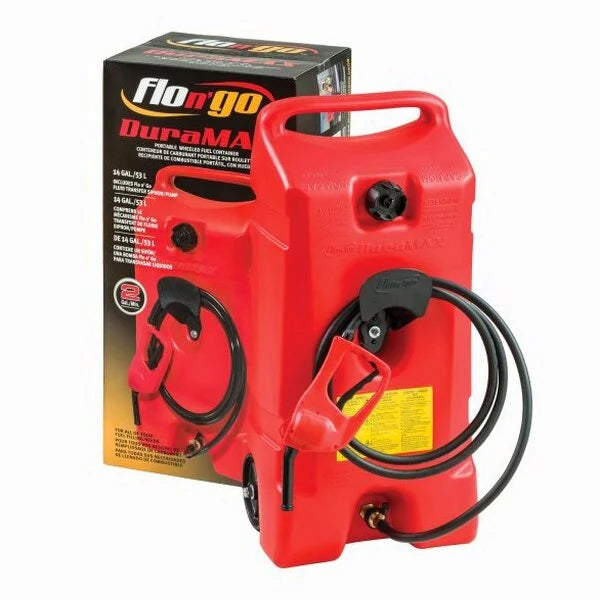14 Gallon Portable Gas Fuel Tank with Pump, 2 Pack, Red