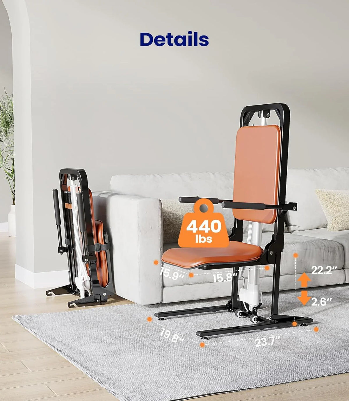 MAIDeSITe Electric Floor Lift, 200 kg Load Capacity, Support for Seniors