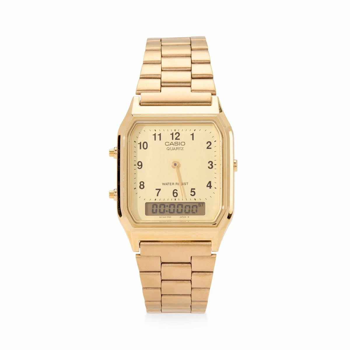 Casio AQ230 Analog Digital Watch - Gold