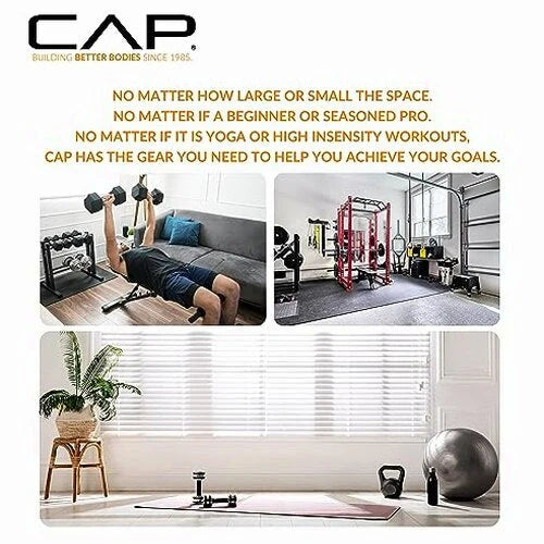 CAP Barbell 150 LB Coated Hex Dumbbell Weight Set with Vertical Rack, Black