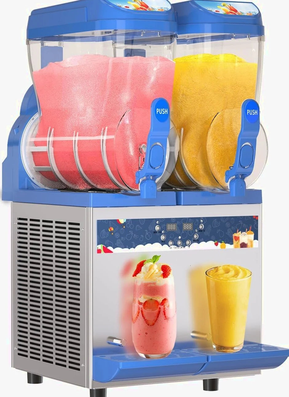 Commercial Slushy Machine - 1000W 30L Tanks Slush Maker Machine 304 Stainless Steel Commercial Margarita Machines Efficient Cooling the Ideal Slushie Maker for Bars Cafes Restaurants