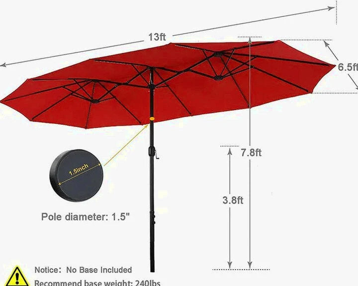 8 Pieces Patio Dining Set with Umbrella,Outdoor Furniture Set with 6 Sling Dining Swivel Chairs