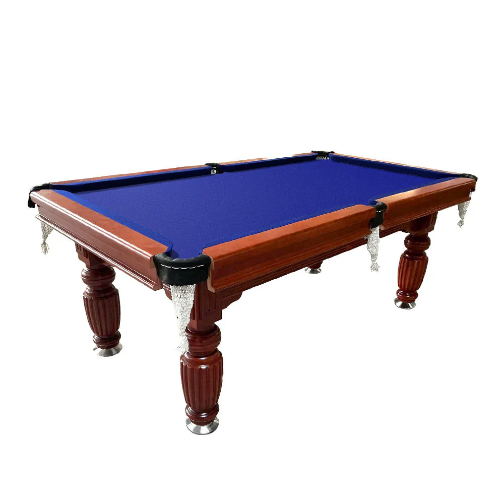 Classic Slate Pool Table with Cues and Balls Set for Home or Lounge, Walnut Wood, 8FT