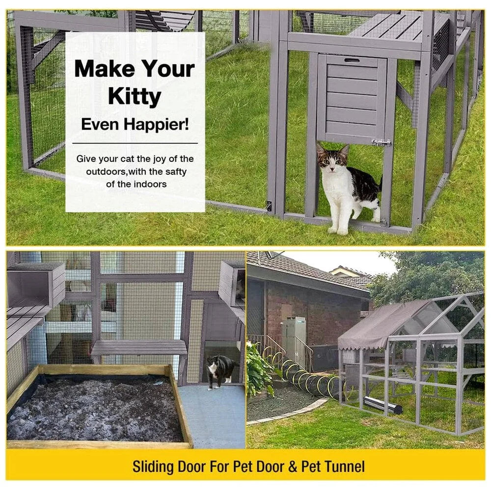 aivituvin Outdoor Cat Run : Large Cat Enclosure