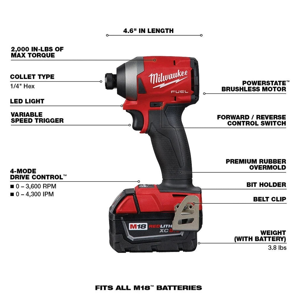 18V M18 FUEL Lithium-Ion Brushless Cordless 7-Tool Combo Kit 5.0 Ah