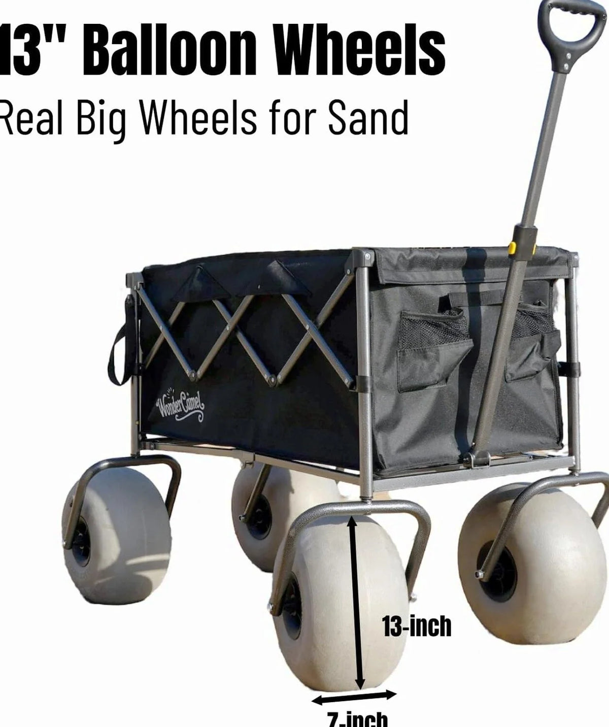 Beach Wagon with 13" Balloon Wheels, Collapsible, All-Terrain, 185L