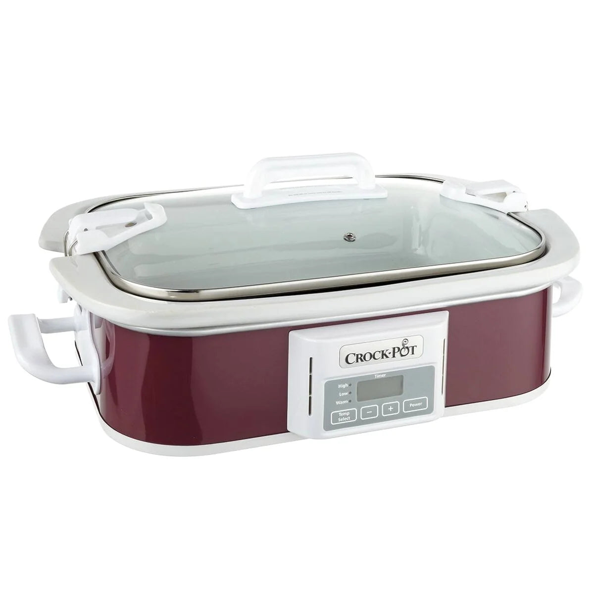 Crock Pot 3.5 Quart Programmable Casserole Slow Cooker with Locking Lid for Easy Transport