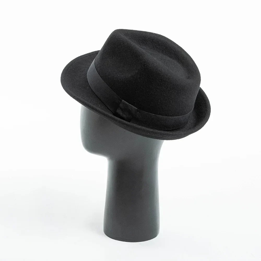 Amstrong Small Brim Black Wool Trilby Hat