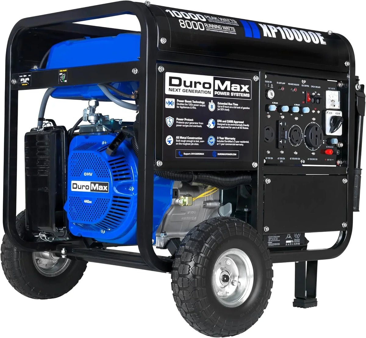 DuroMax XP13000EH 13,000-Watt Dual Fuel Portable Generator Gas & Propane Electric Start