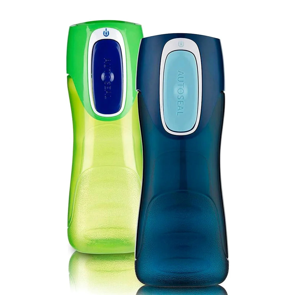 Contigo® Trekker Kids Water Bottle with AUTOSEAL® Lid, 14oz, 2-Pack - Granny Smith &amp; Nautical
