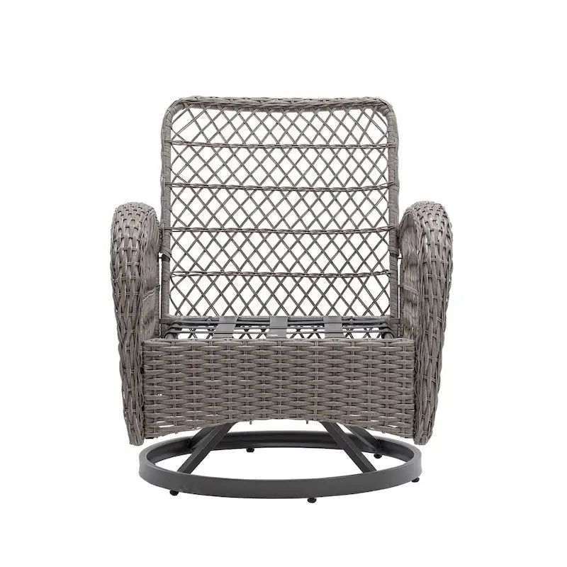 3 Pieces Outdoor Swivel Rocker Patio Chairs, 360 Degree Rocking Patio Conversation Set
