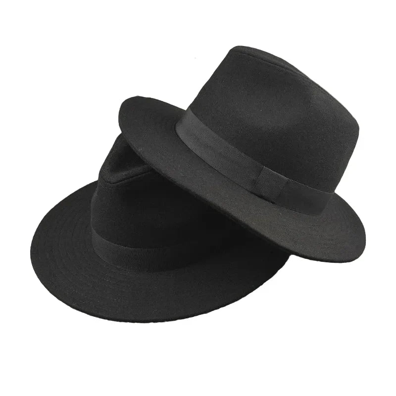 Curtis Retro Black Wool Fedora Hat