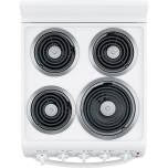 20-inch electric oven with 4 cooking zones, freestanding, in white