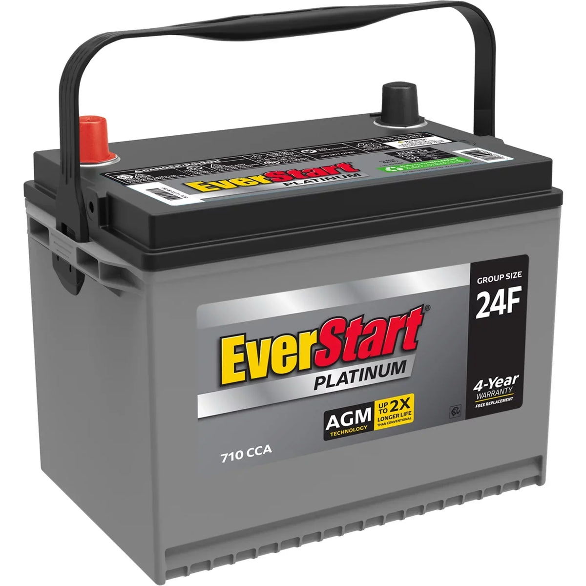 EverStart Platinum AGM Automotive Battery, Model 24F, 12 Volts, 750 CCA - Made in the USA