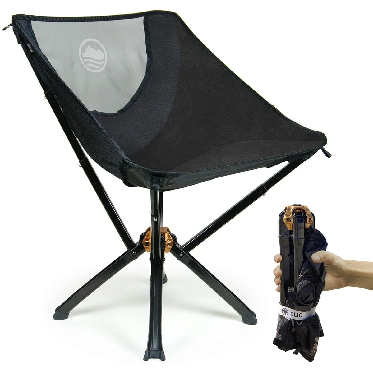 CLIQ Portable Folding Chair for Camping Supports 300 Lbs