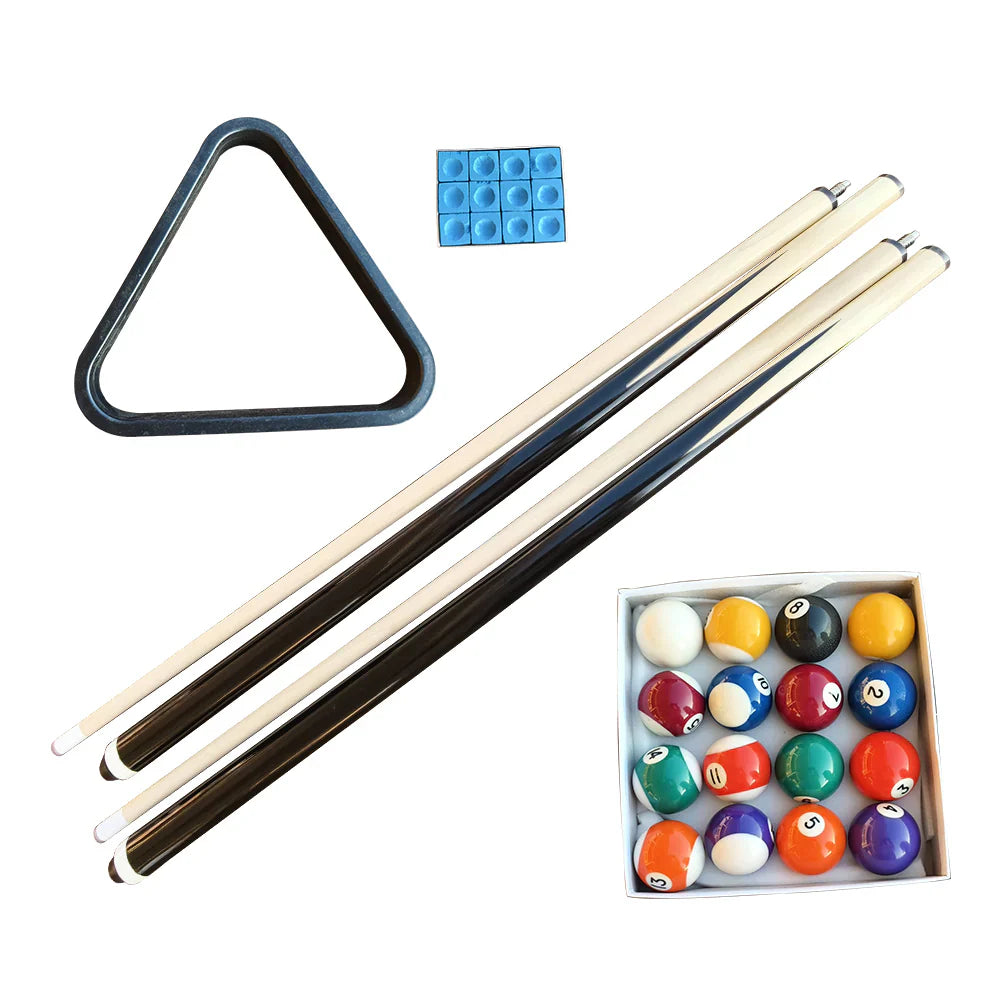 Classic Slate Pool Table with Cues and Balls Set for Home or Lounge, Walnut Wood, 8FT