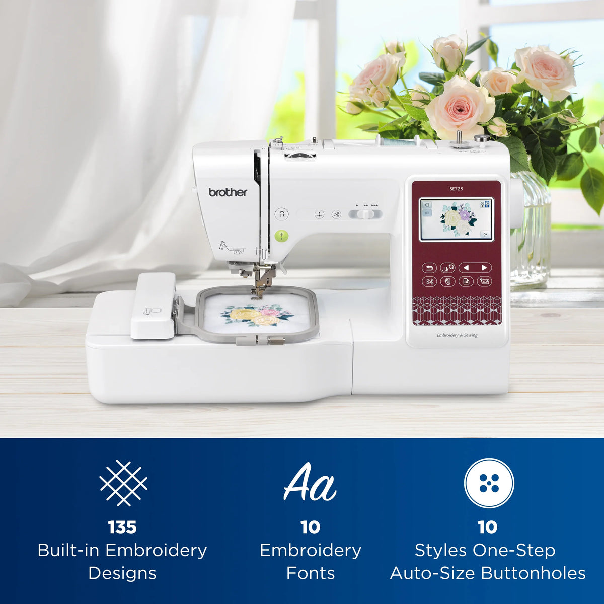 Brother SE725 Sewing and Embroidery Machine with Artspira App, 50 Free Designs