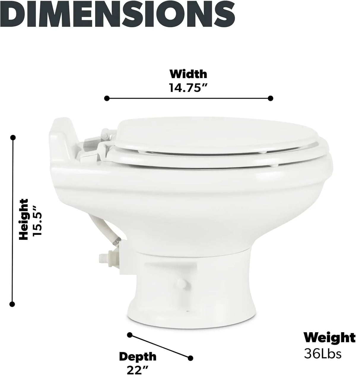 320 Series Standard Height RV Toilet - White