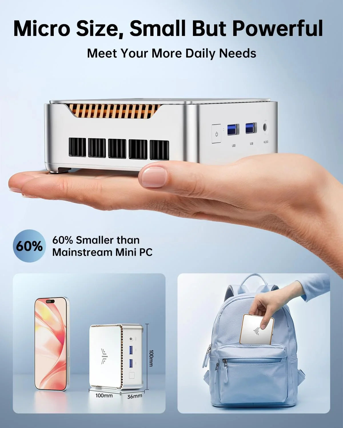 KAMRUI GK3Plus Mini PC, 16GB RAM, 512GB M.2 SSD Mini Computer