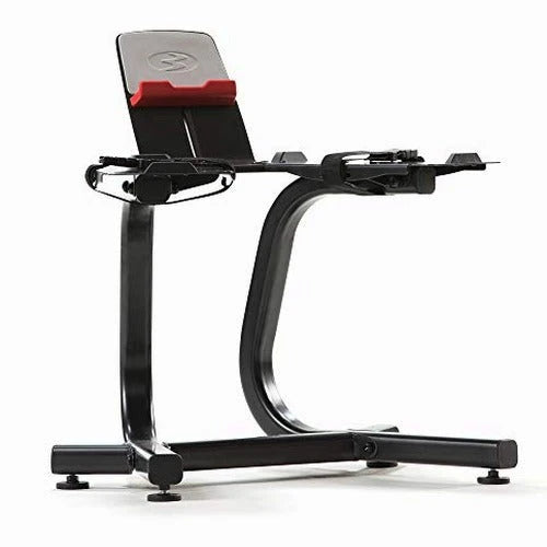 Bowflex SelectTech Dumbbell Stand with Media Rack, Ergonomic Design, Wheeled, Compact for 552/560/1090 Models