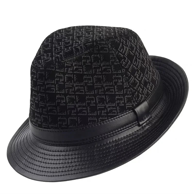 Bayeux Black Genuine Leather Trilby Hat