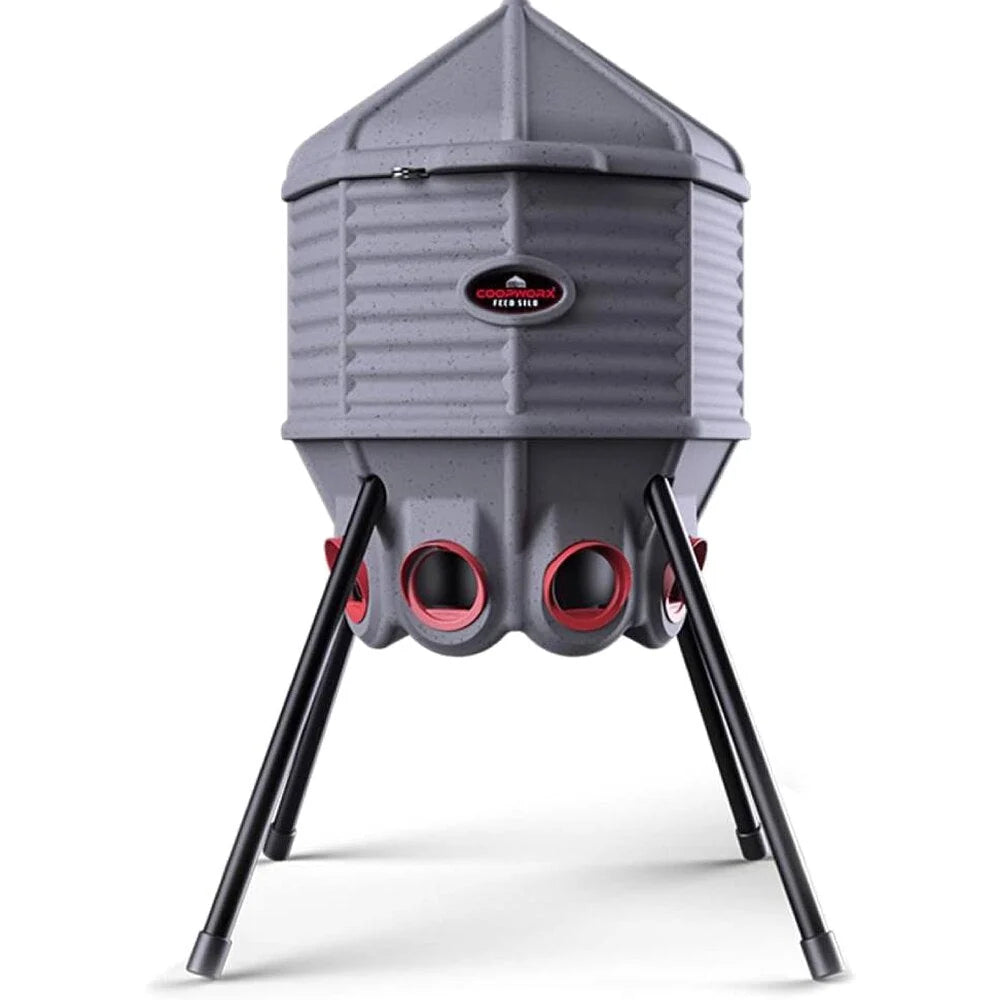 80lb Poultry Feeder, Adjustable Height, UV Stable, Weather Resistant, 8 Ports, Made in USA